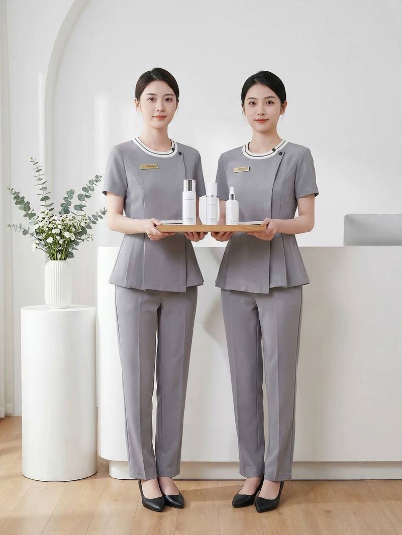 Massage therapists with supplies